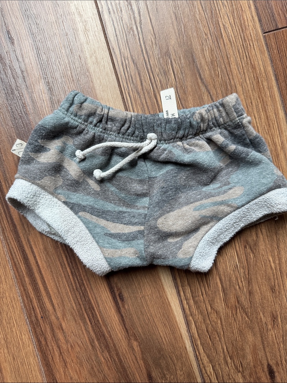 Childhoods Clothing Terry Camo 2T Shorties - Gray/Green